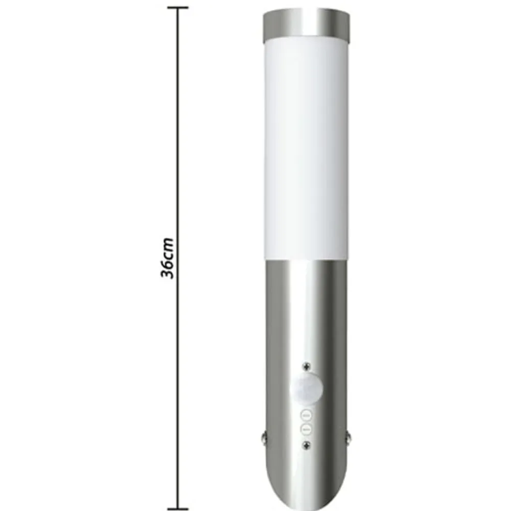 vidaXL Iluminación-2 Apliques de exterior con detector de movimiento, acero inoxidable