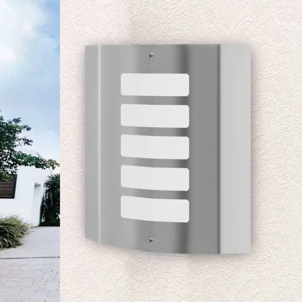 vidaXL 2 Apliques de exterior, lámparas de pared de acero inoxidable