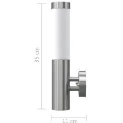 vidaXL Iluminación-2 Apliques de exterior, lámparas de pared, acero inoxidable