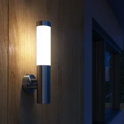 vidaXL Iluminación-2 Apliques de exterior, lámparas de pared, acero inoxidable