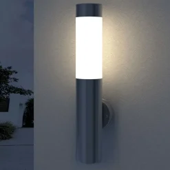 vidaXL Iluminación-2 Apliques de exterior, lámparas de pared, acero inoxidable