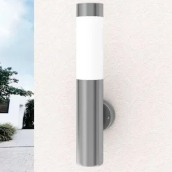 vidaXL Iluminación-2 Apliques de exterior, lámparas de pared, acero inoxidable
