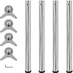 vidaXL Accesorios Para Mesas-4 Patas de mesa ajustables en alturas 710 mm color cromo