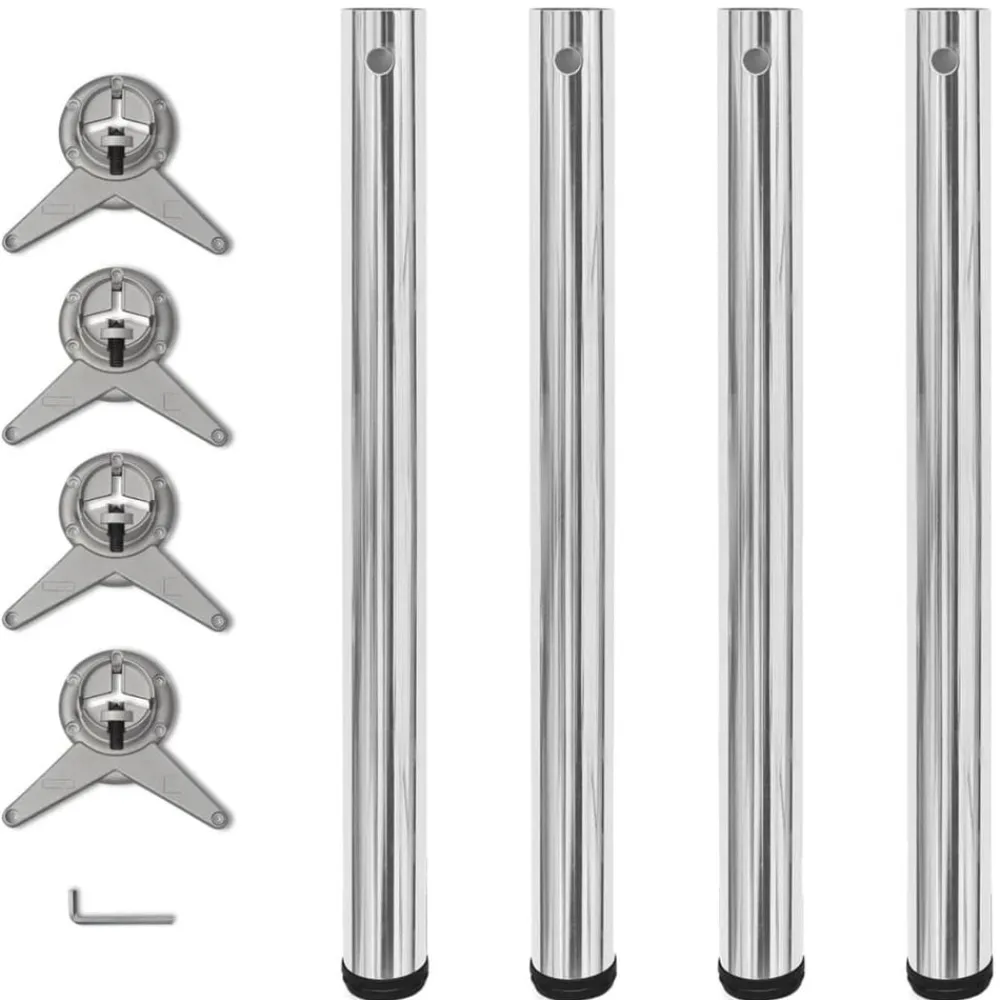 vidaXL Accesorios Para Mesas-4 Patas de mesa ajustables en alturas 710 mm color cromo