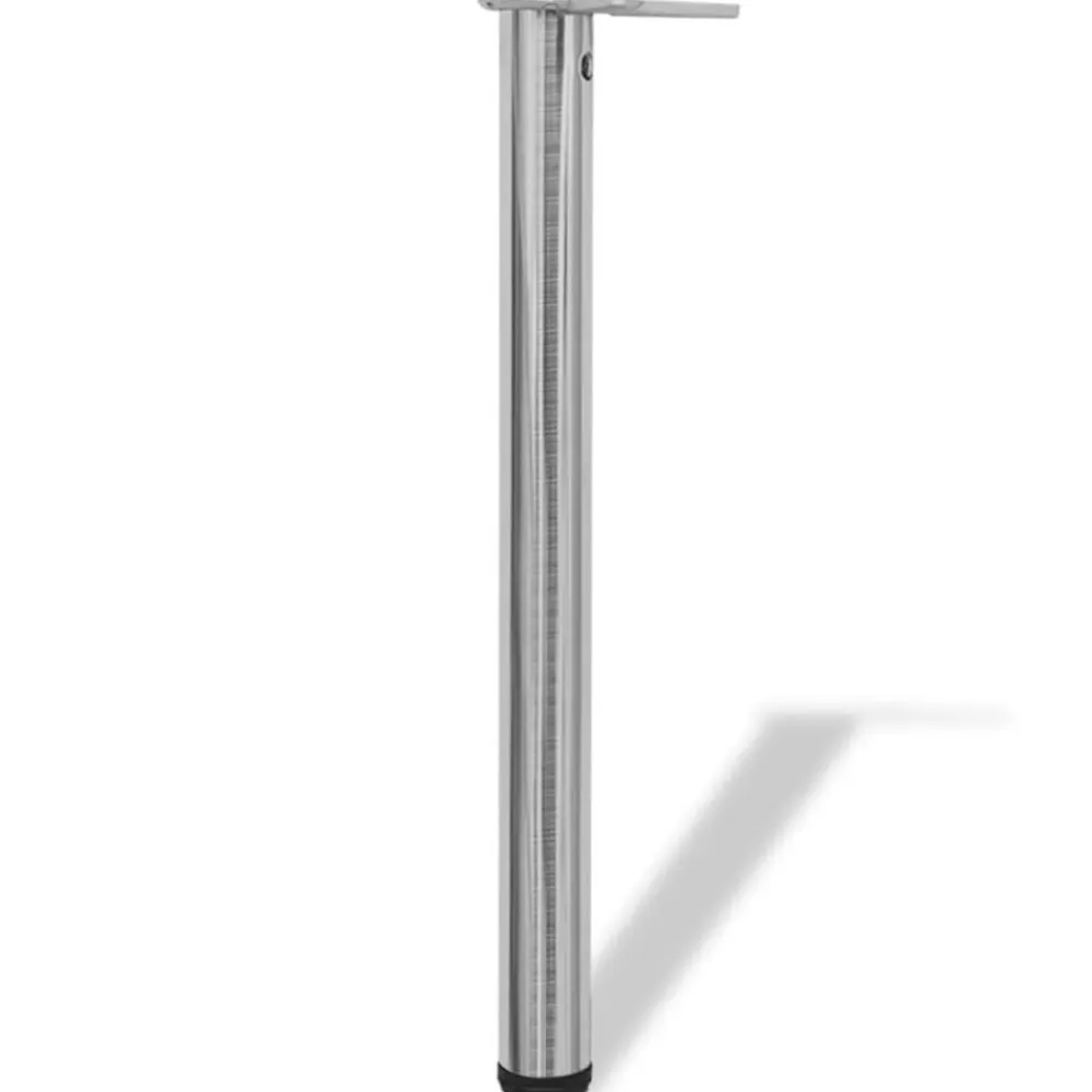 vidaXL 4 Patas de mesa ajustables en alturas 710 mm color níquel pulido Níquel cepillado Discount