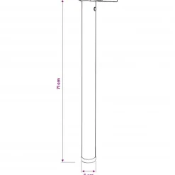 vidaXL 4 Patas de mesa ajustables en alturas 710 mm color níquel pulido Níquel cepillado Discount