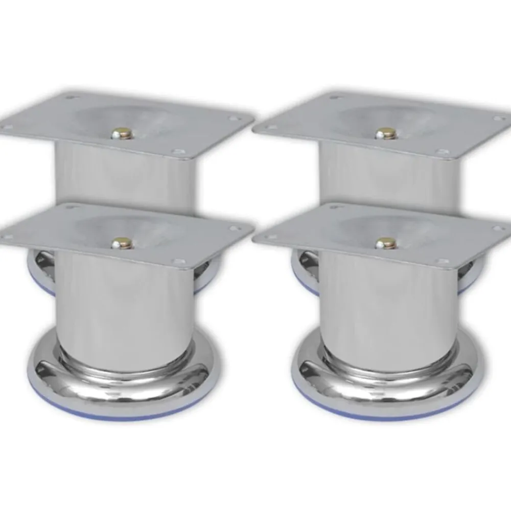 vidaXL Accesorios Para Sofás-4 Patas Redondas para Sofá 60 mm (Color Cromo)
