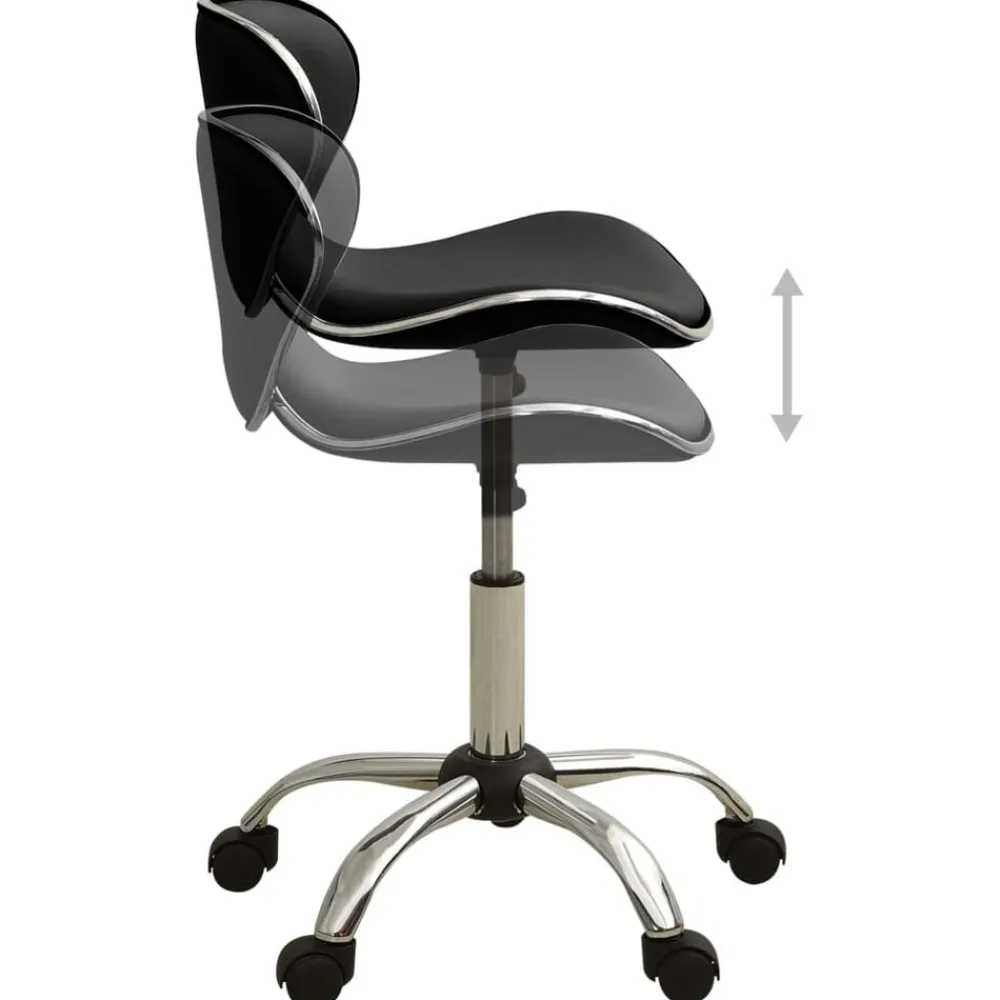 vidaXL Peluquería Y Cosmética-323674 Salon Spa Stool Black Faux Leather