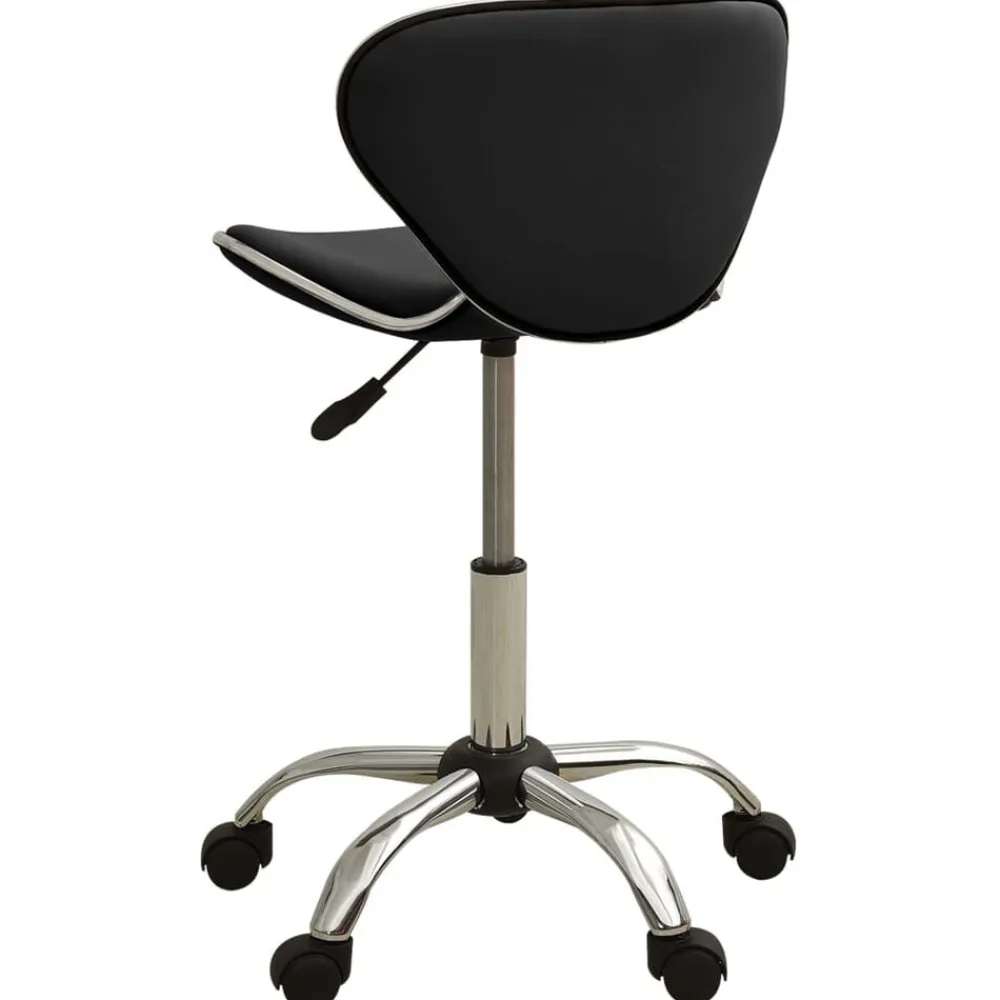 vidaXL Peluquería Y Cosmética-323674 Salon Spa Stool Black Faux Leather