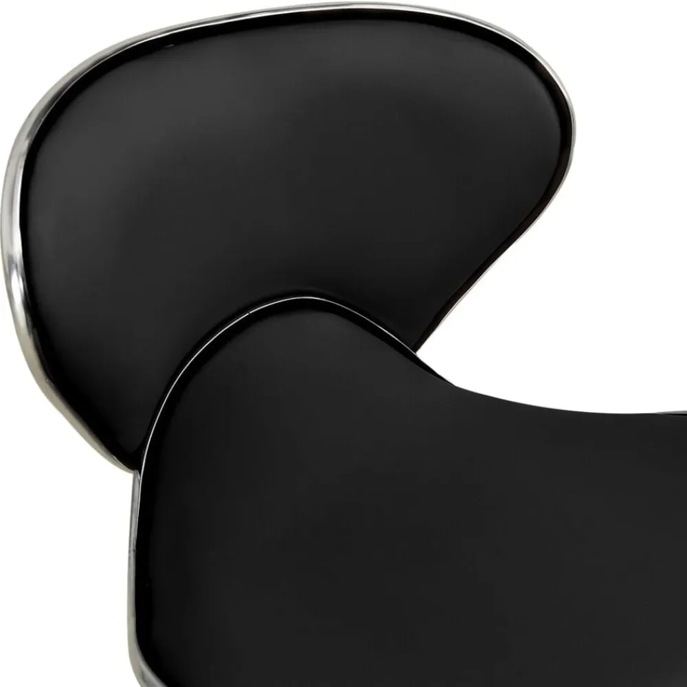 vidaXL Peluquería Y Cosmética-323674 Salon Spa Stool Black Faux Leather