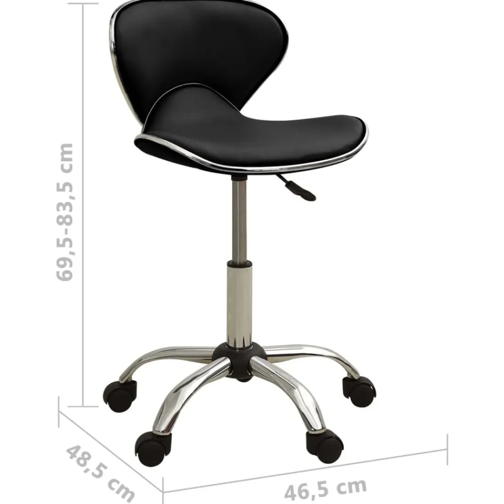 vidaXL Peluquería Y Cosmética-323674 Salon Spa Stool Black Faux Leather