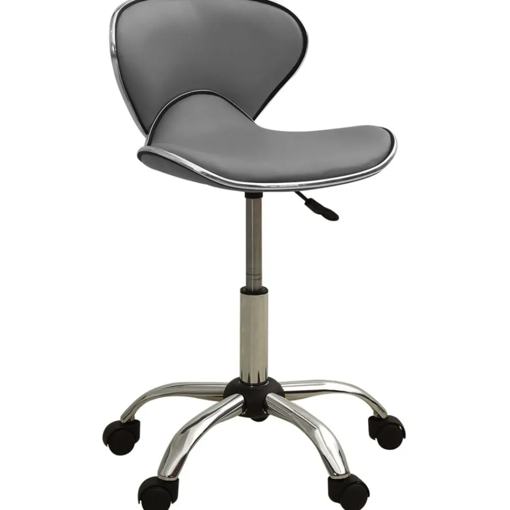 vidaXL Peluquería Y Cosmética-323678 Salon Spa Stool Grey Faux Leather