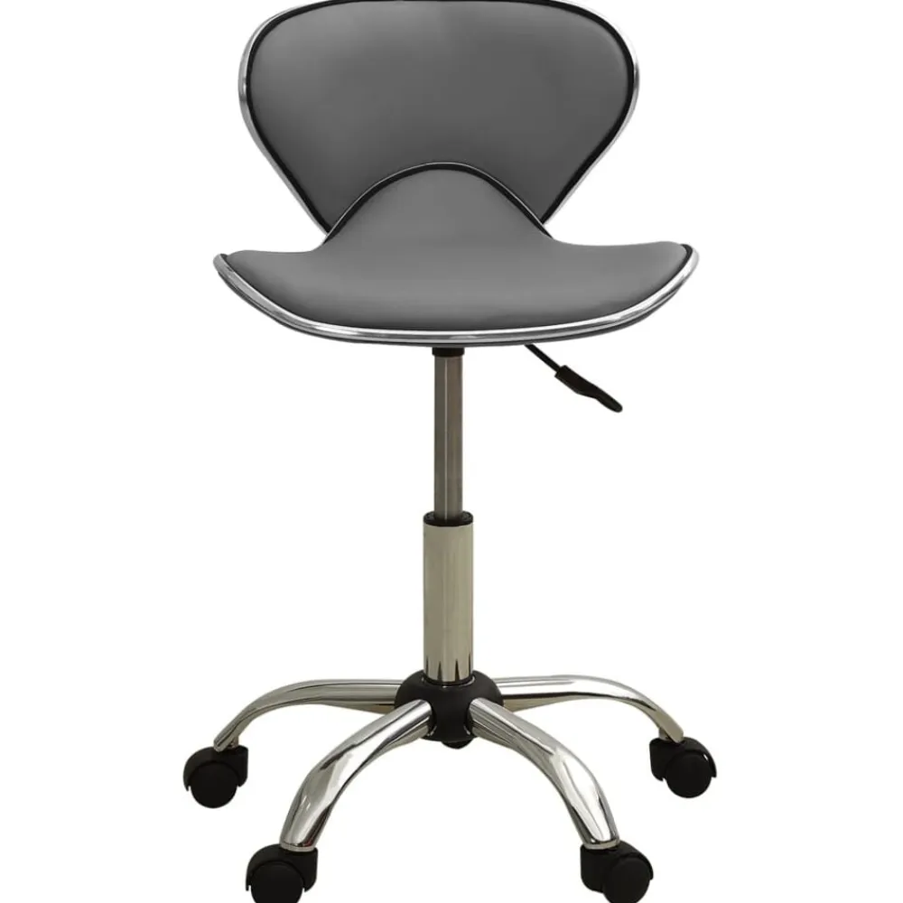 vidaXL Peluquería Y Cosmética-323678 Salon Spa Stool Grey Faux Leather