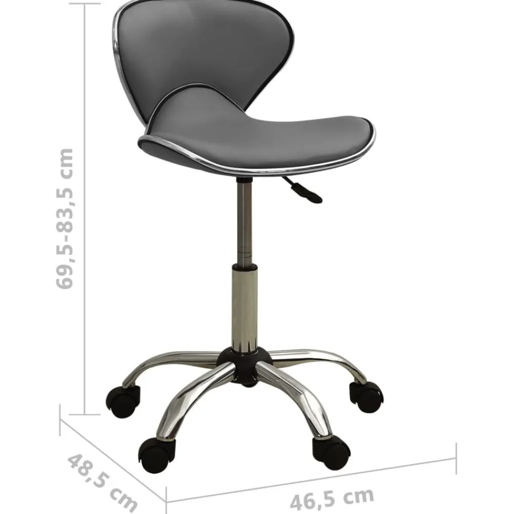 vidaXL Peluquería Y Cosmética-323678 Salon Spa Stool Grey Faux Leather