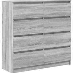 vidaXL Aparador Sonoma gris 100x35x99 cm madera de ingeniería Gris sonoma New