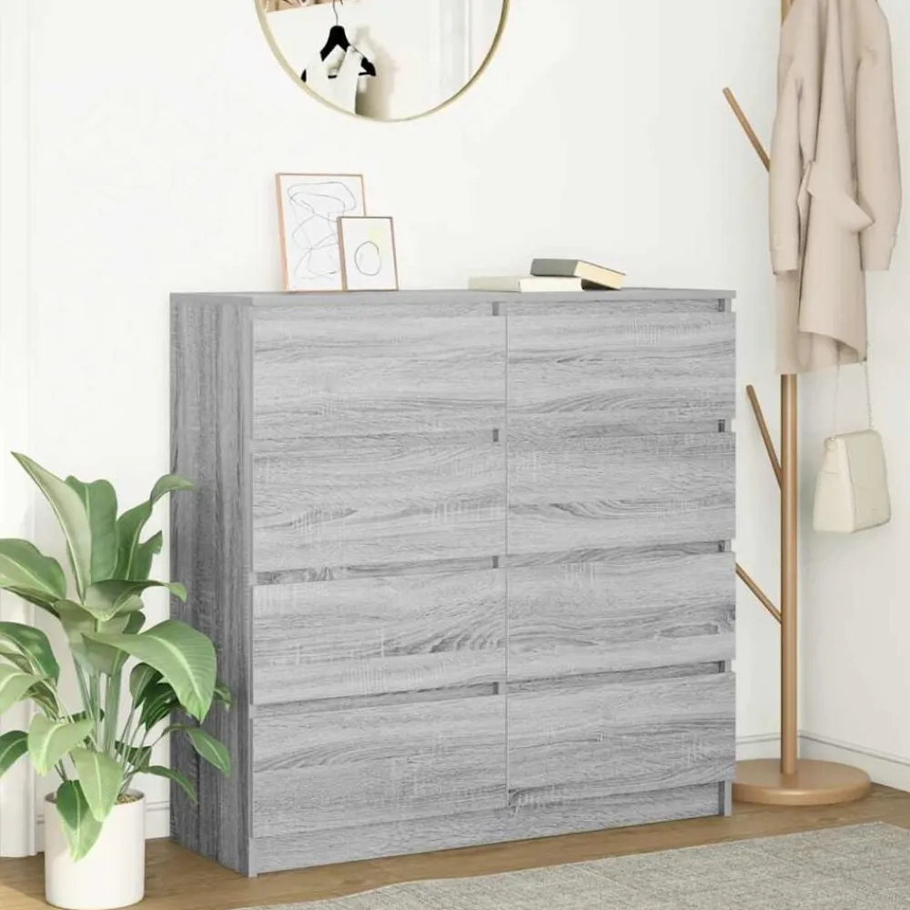 vidaXL Aparador Sonoma gris 100x35x99 cm madera de ingeniería Gris sonoma New