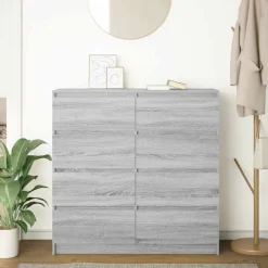 vidaXL Aparador Sonoma gris 100x35x99 cm madera de ingeniería Gris sonoma New