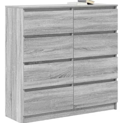 vidaXL Aparador Sonoma gris 100x35x99 cm madera de ingeniería Gris sonoma New