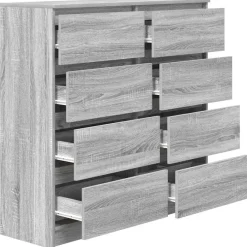 vidaXL Aparador Sonoma gris 100x35x99 cm madera de ingeniería Gris sonoma New