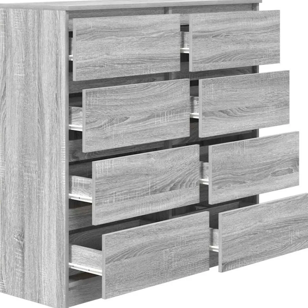 vidaXL Aparador Sonoma gris 100x35x99 cm madera de ingeniería Gris sonoma New