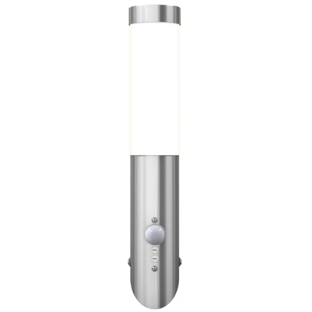 vidaXL Aplique de exterior con sensor, resistente al agua, RVS