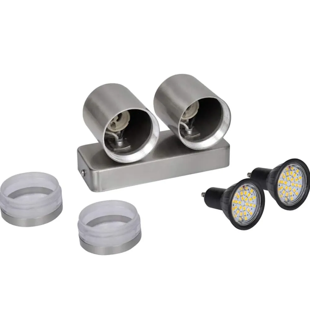 vidaXL Iluminación-Aplique de pared cónico, LED e inoxidable