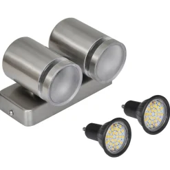 vidaXL Iluminación-Aplique de pared cónico, LED e inoxidable