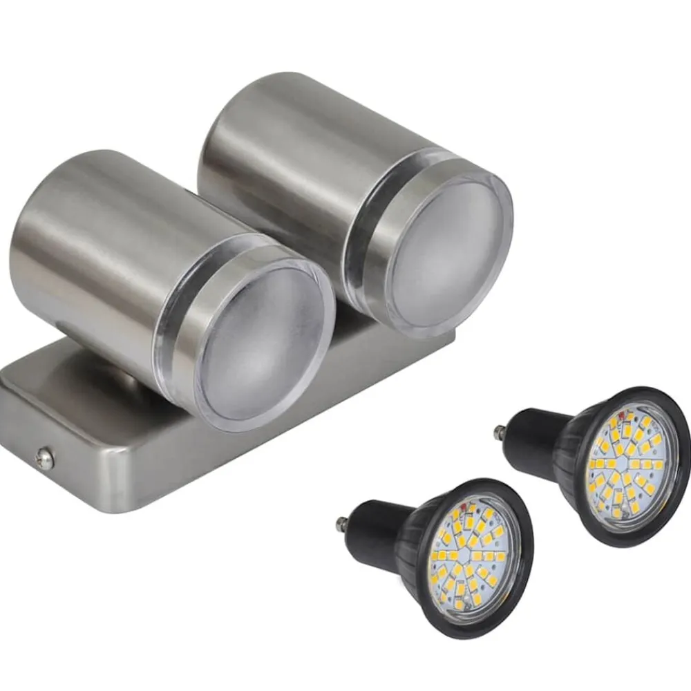 vidaXL Iluminación-Aplique de pared cónico, LED e inoxidable