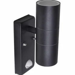 vidaXL Iluminación-Aplique de pared con sensor y LED, acero inoxidable, negro