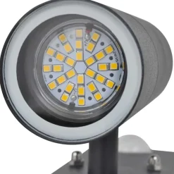 vidaXL Iluminación-Aplique de pared con sensor y LED, acero inoxidable, negro