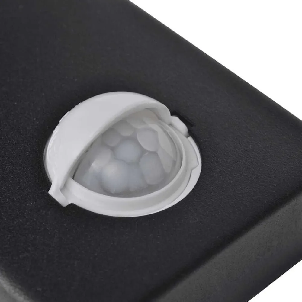 vidaXL Iluminación-Aplique de pared con sensor y LED, acero inoxidable, negro