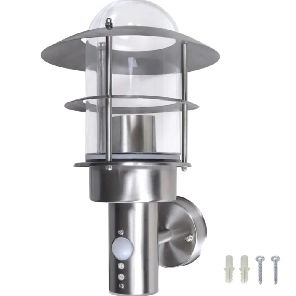 vidaXL Aplique de pared de acero inoxidable, para jardín Discount