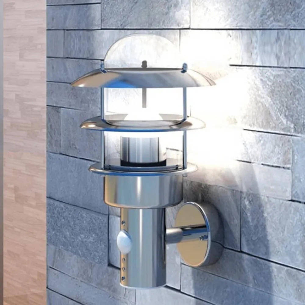 vidaXL Aplique de pared de acero inoxidable, para jardín Discount