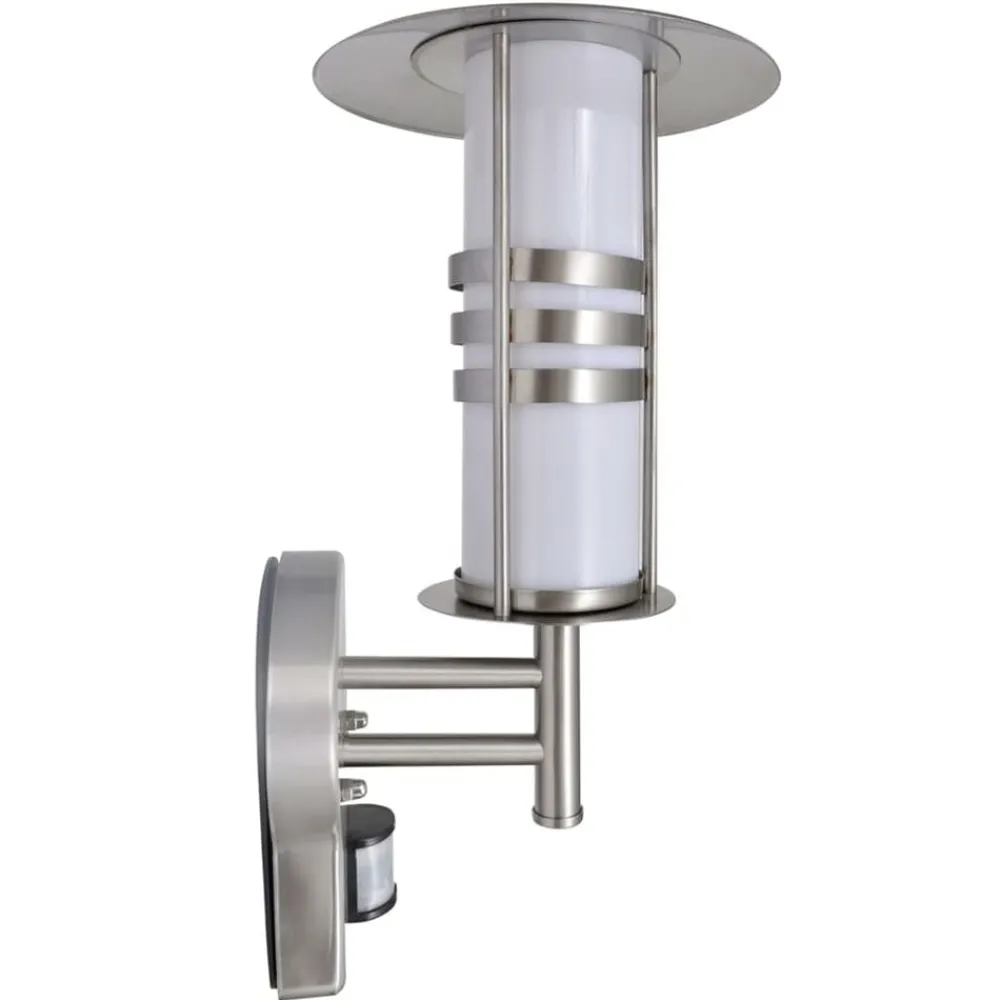 vidaXL Iluminación-Aplique de pared inoxidable con sensor, forma cónica