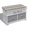 vidaXL Banco baúl de madera y cojin gris, con cajones Online