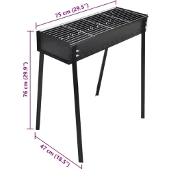 vidaXL Cocina Y Comedor-Barbacoa de carbón cuadrada con soporte