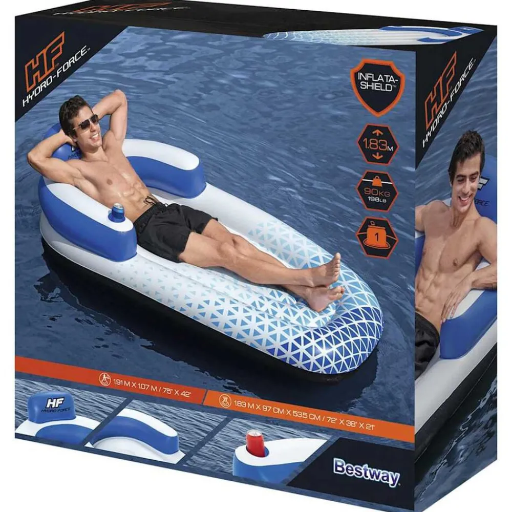 Bestway Colchoneta hinchable Hydro Force azul 183x97 cm New
