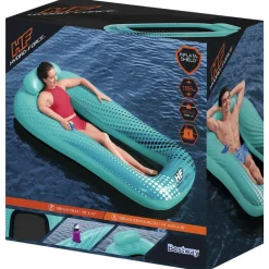 Bestway Colchoneta hinchable piscina Hydro Force malla azul 188x109 cm New