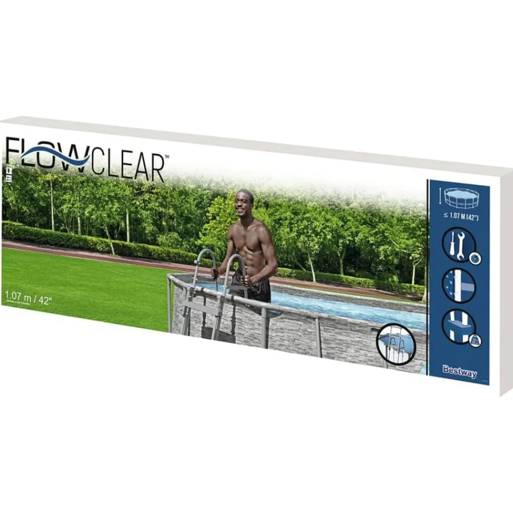 Bestway Piscina Y Spa-Escalera de piscina de 4 peldaños Flowclear 107 cm