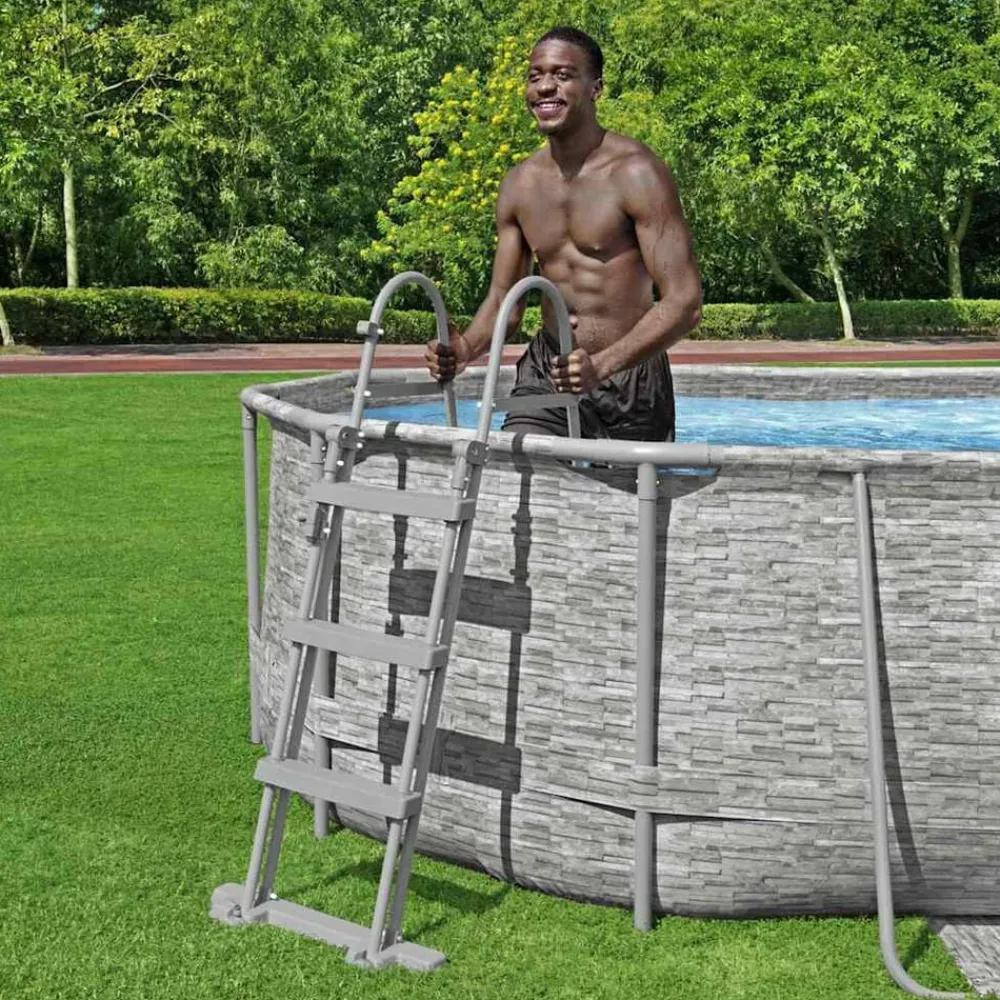 Bestway Escalera de piscina de 4 escalones Flowclear 107 cm Clearance