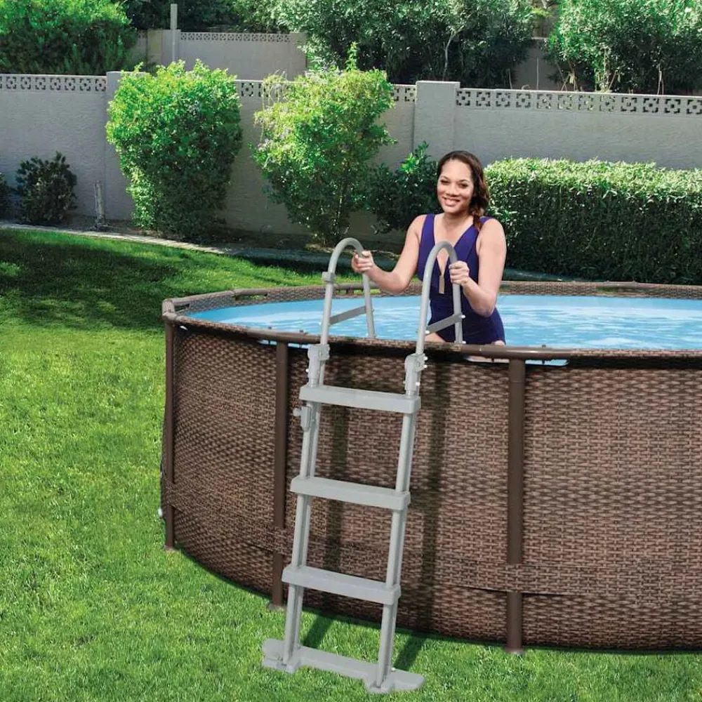 vidaXL Bestway Escalera de seguridad para piscina 4 peldaños Flowclear 122 cm Hot