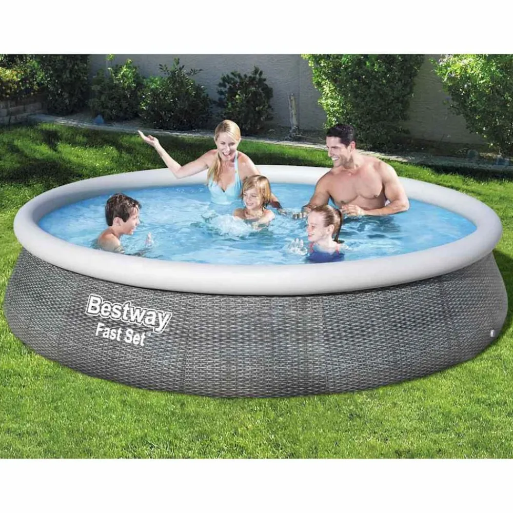 Bestway Piscina Y Spa-Juego de piscina inflable Fast Set con bomba 396x84 cm