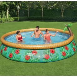 Bestway Piscina Y Spa-Juego de piscina inflable Paradise Palms Fast Set 457x84 cm