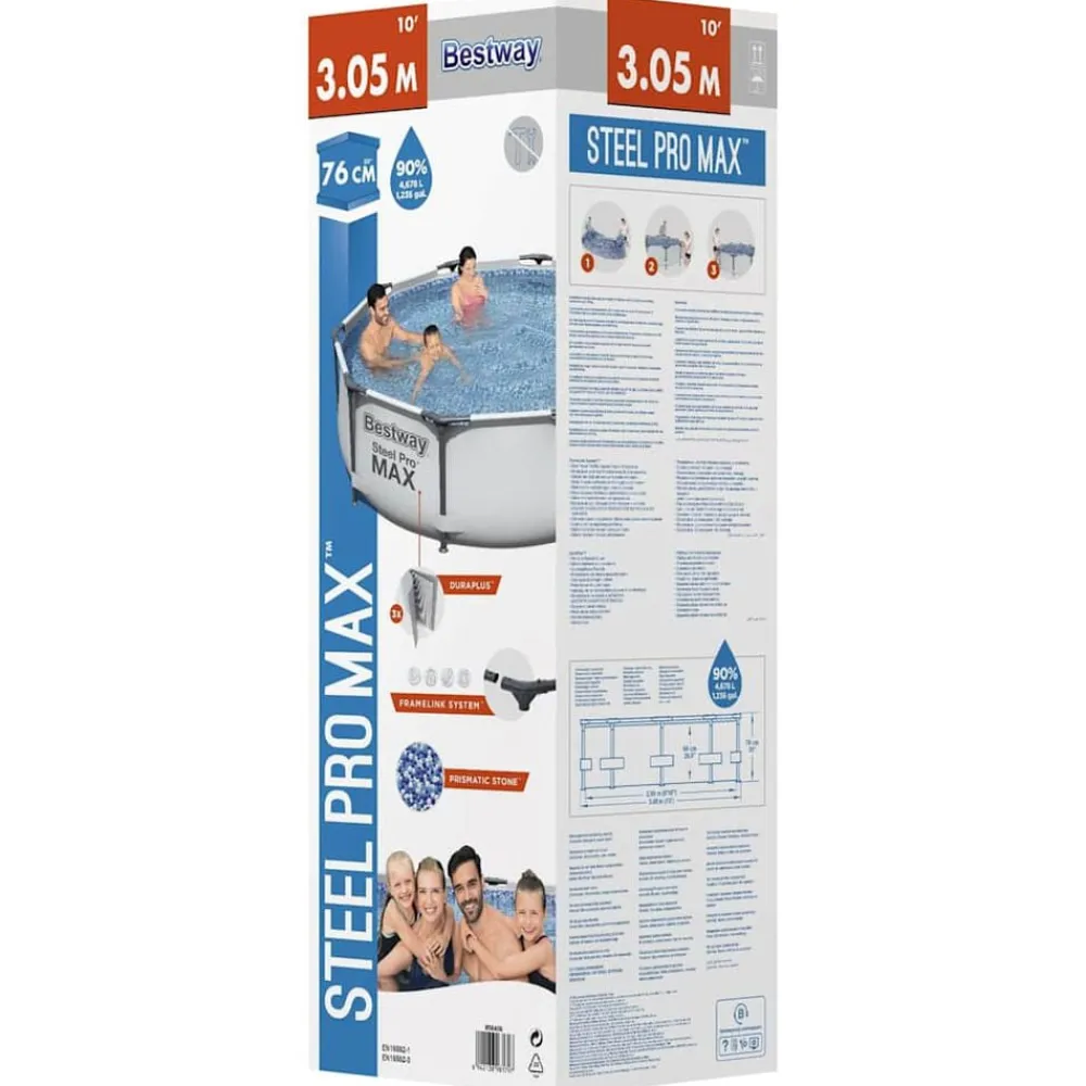 Bestway Piscina Y Spa-Piscina de acero Pro MAX 305x76 cm