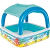 Bestway Piscina de juegos con toldo azul 140x140x114 cm 52192 New