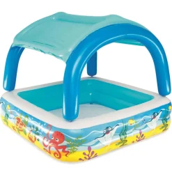Bestway Piscina de juegos con toldo azul 140x140x114 cm 52192 New