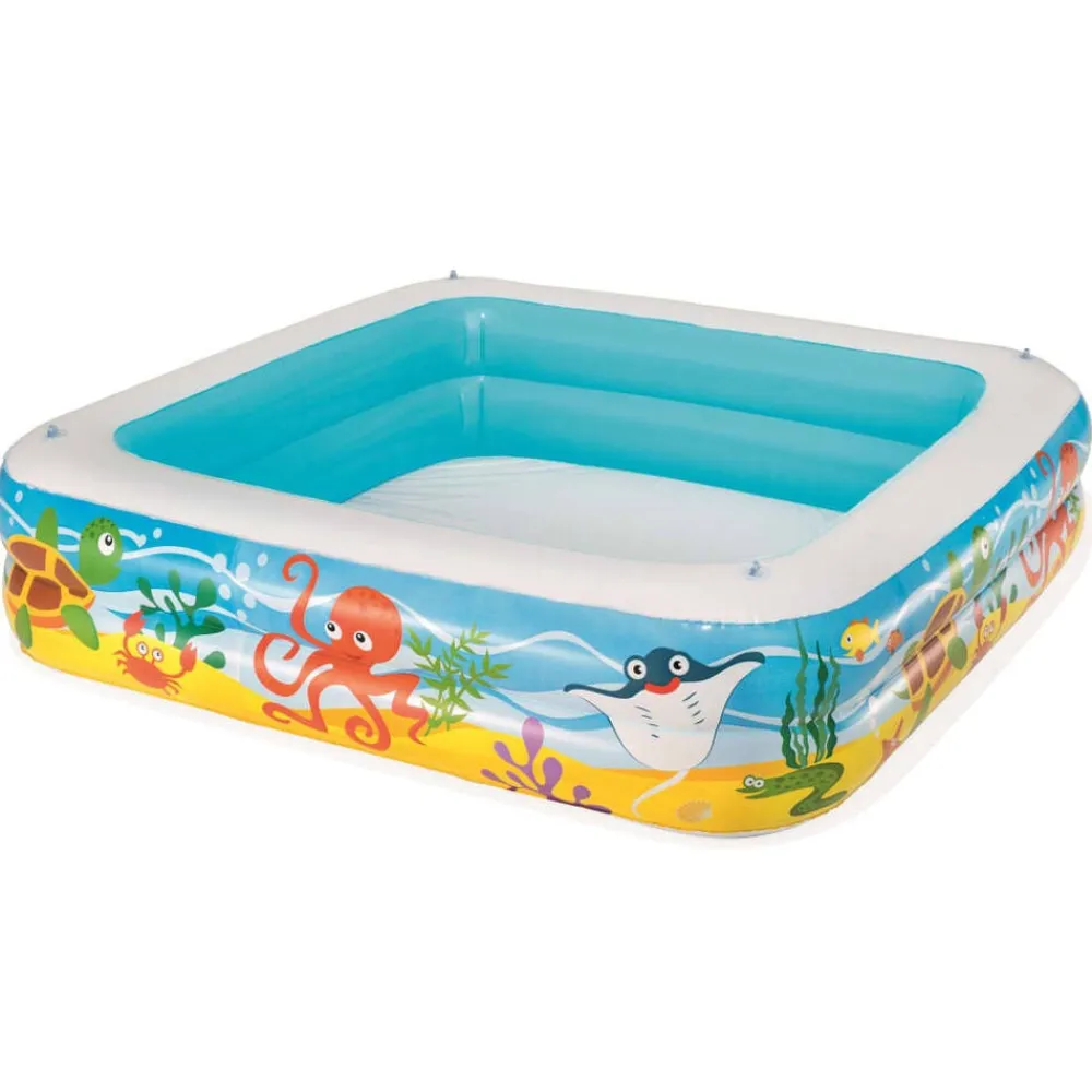 Bestway Piscina de juegos con toldo azul 140x140x114 cm 52192 New