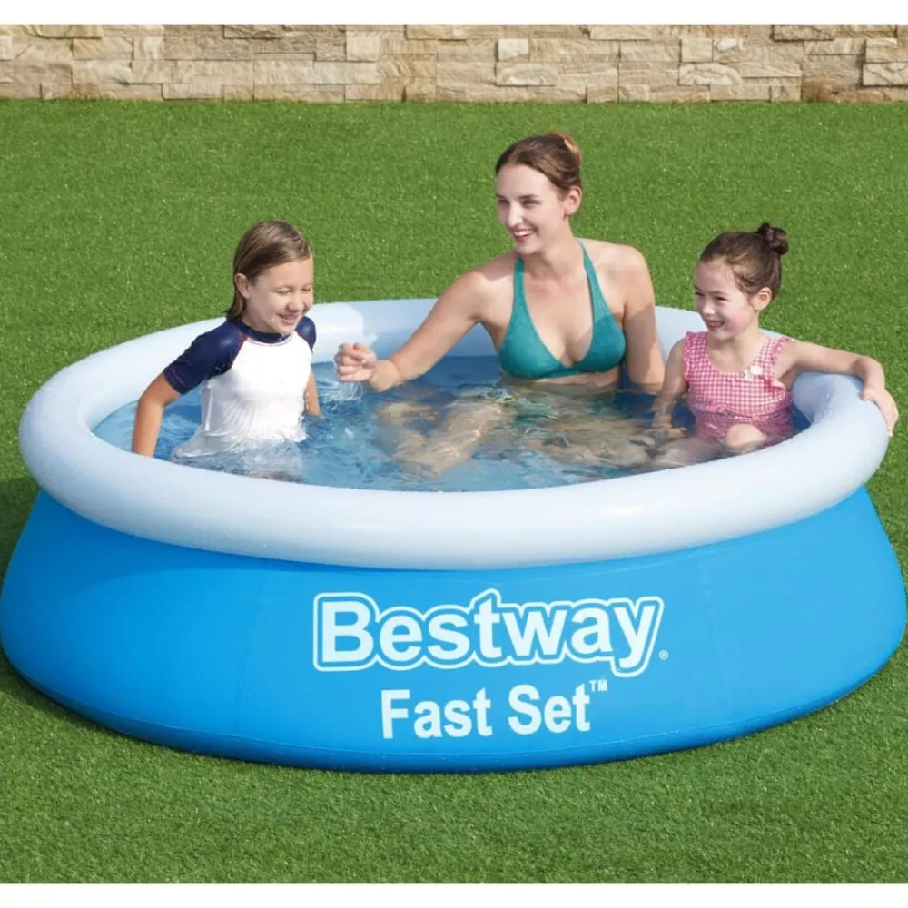 Bestway Piscina hinchable Fast Set redonda azul 183x51 cm Best