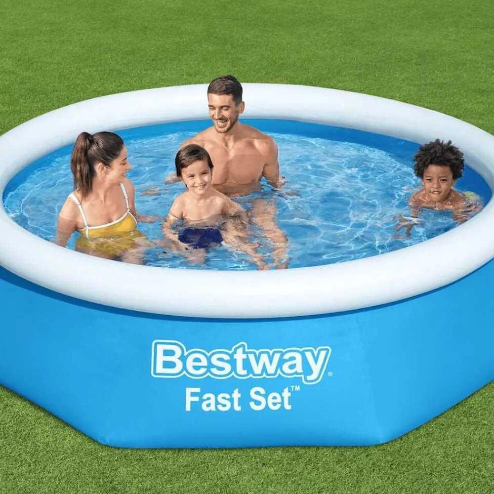 Bestway Piscina Y Spa-Piscina inflable redonda Fast Set 244x61 cm