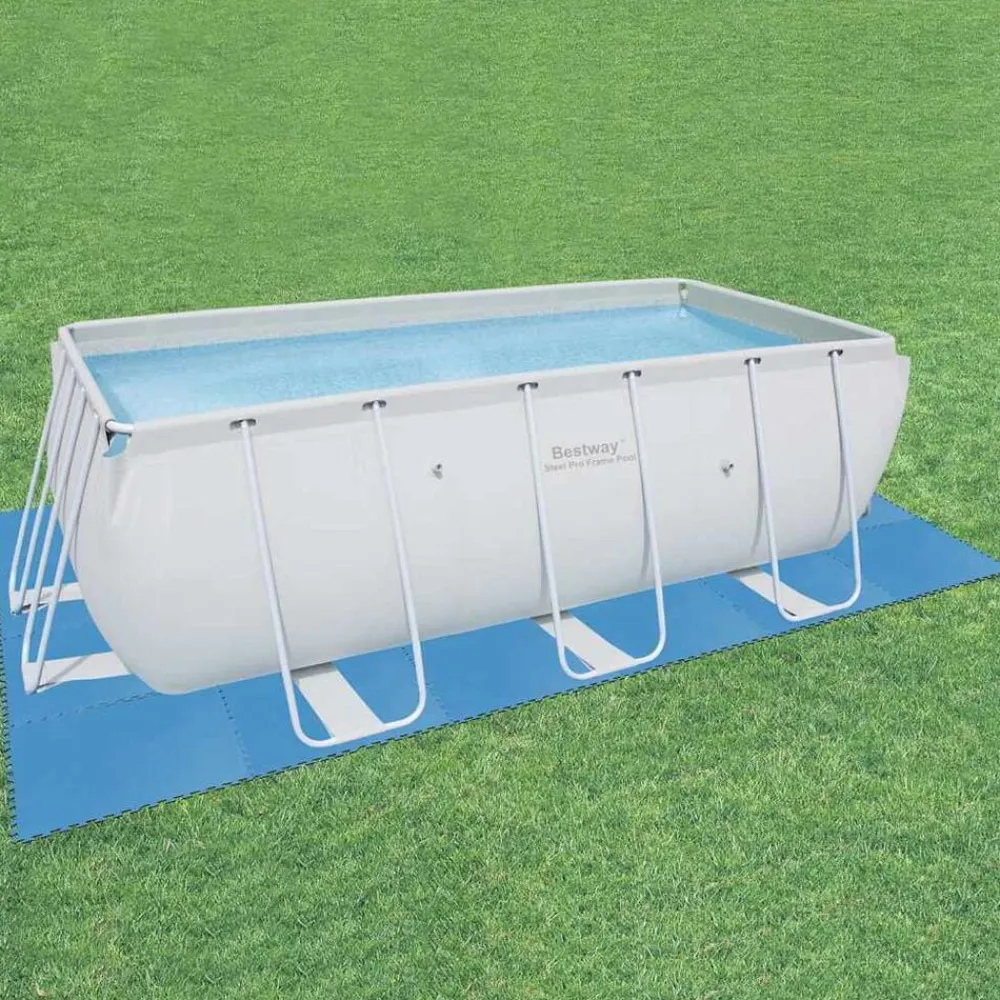 Bestway Piscina Y Spa-Protectores de suelo de piscina 8 piezas azul 58220